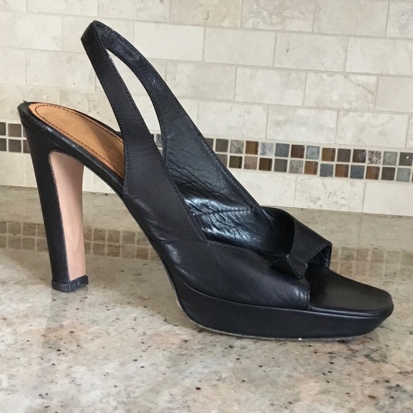 Jil Sander Slingback Platform Open Toe Heels - Picture 3 of 16
